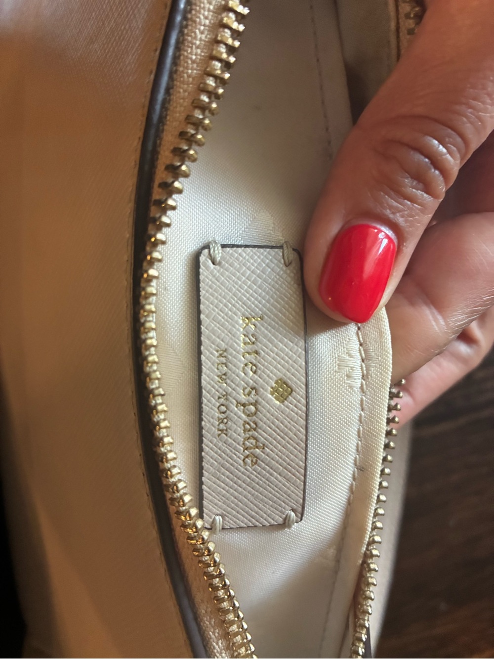 Kate Spade Light Beige Saffiano Shoulder Bag - Picture 13 of 13